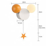 Creative Cartoon Wrought Iron Acrylic Spherical LED Children's Bedroom Wall Lamp