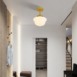 Classic White Glass Vintage Flush Mount Ceiling Lamp