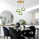 Tyalez Fluted Glass Short Cylinder Pendant LED Light in Vintage Style