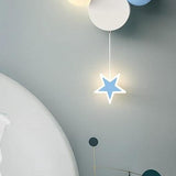 Creative Cartoon Wrought Iron Acrylic Spherical LED Children's Bedroom Wall Lamp