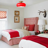 Retro Round Glass Ceiling Light – Elegant Semi-Flush Fixture