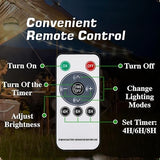 Tyalez Solar Camping Light, Camping String Lights, Solar String Lights for Outside with 150LEDs, Camping String Lamp with 3 Adjustable Brightness & 5 Light Modes