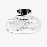 Tyalez Retro Crystal Semi Flush Mount Bedroom Ceiling Light