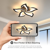 Tyalez Contemporary Flower Shape Iron LED Ceiling Light For Living Room