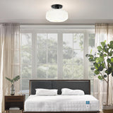 Tyalez Retro Crystal Semi Flush Mount Bedroom Ceiling Light