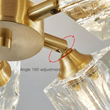 Tyalez Crystal Semi Flush Mount Bedroom Gold Ceiling Lights