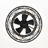 Tyalez Modern Black Flush Living Room Ceiling Fan With Light And Remote