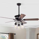 Tyalez Nordic Glass Shade Ceiling Fan With Light And Remote