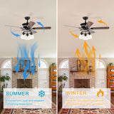 Tyalez Nordic Glass Shade Ceiling Fan With Light And Remote