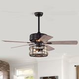 Tyalez Scandinavian Bedroom Black Ceiling Fan With Light And Remote