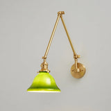 Vintage Adjustable Green Glass Wall Light