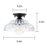 Tyalez Elegance Scalloped Clear Glass Ceiling Light