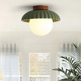 Cream Bud Glass Flush Ceiling Light