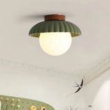 Cream Bud Glass Flush Ceiling Light