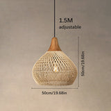 Tyalez Vintage Rattan Woven Chandelier