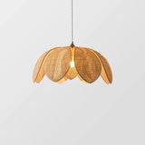 Tyalez Japanese Style Handmade Wabi-sabi Petal Shape Rattan Pendant Light