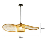 Tyalez Waving Bamboo Vintage Woven Wicker Handmade Hat Rattan Pendant Light