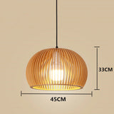 Tyalez Retro Boho Basket Rattan Pumpinkin Shape Creative Designer Pendant Light