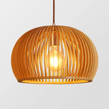 Tyalez Retro Boho Basket Rattan Pumpinkin Shape Creative Designer Pendant Light