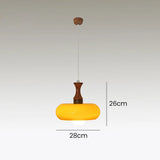 Tyalez Retro Minimalist Bauhaus Stained Round Glass Pendant Light