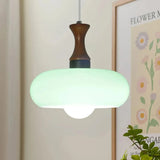 Tyalez Retro Minimalist Bauhaus Stained Round Glass Pendant Light