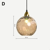 Tyalez Modern Simple Colored Water Pattern Glass Ball Pendant Light
