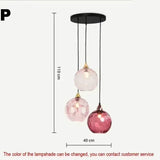 Tyalez Modern Simple Colored Water Pattern Glass Ball Pendant Light