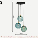 Tyalez Modern Simple Colored Water Pattern Glass Ball Pendant Light