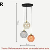 Tyalez Modern Simple Colored Water Pattern Glass Ball Pendant Light
