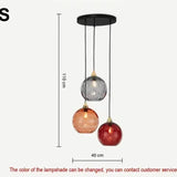 Tyalez Modern Simple Colored Water Pattern Glass Ball Pendant Light