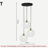 Tyalez Modern Simple Colored Water Pattern Glass Ball Pendant Light
