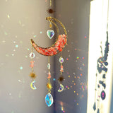 Tyalez Amethyst Crystal Moon Suncatcher