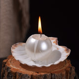 Pearl Shell Candle | Ocean Breeze Aroma & Coastal Elegance