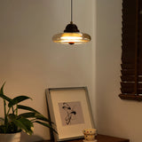 Vintage Walnut Glass Bedroom Kitchen Dining Room Chandelier