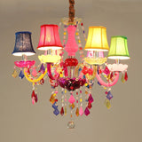 Macaron Style Candlestick Chandelier – Colorful Pendant Lighting for Living Room