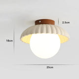 Cream Bud Glass Flush Ceiling Light