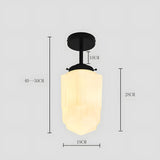 Classic White Glass Vintage Flush Mount Ceiling Lamp