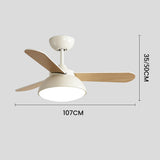 Tyalez Modern Simple Flush Ceiling Fan With LED Lighting