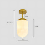 Classic White Glass Vintage Flush Mount Ceiling Lamp