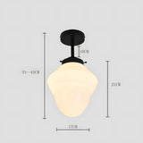 Classic White Glass Vintage Flush Mount Ceiling Lamp