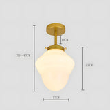 Classic White Glass Vintage Flush Mount Ceiling Lamp