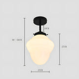 Classic White Glass Vintage Flush Mount Ceiling Lamp