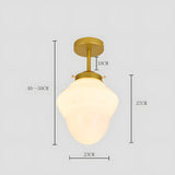 Classic White Glass Vintage Flush Mount Ceiling Lamp