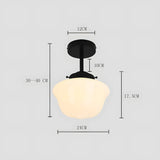 Classic White Glass Vintage Flush Mount Ceiling Lamp