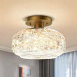 Tyalez Retro Crystal Semi Flush Mount Bedroom Ceiling Light