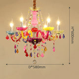Macaron Style Candlestick Chandelier – Colorful Pendant Lighting for Living Room