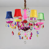 Macaron Style Candlestick Chandelier – Colorful Pendant Lighting for Living Room