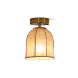 Retro linen fabric lamp corridor aisle ceiling lamp