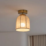 Retro linen fabric lamp corridor aisle ceiling lamp
