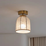 Retro linen fabric lamp corridor aisle ceiling lamp